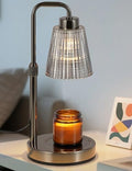 Silver Gray Candle Warmer Lamp with 24h Cycle Timer, Dimmable Wax Warmer