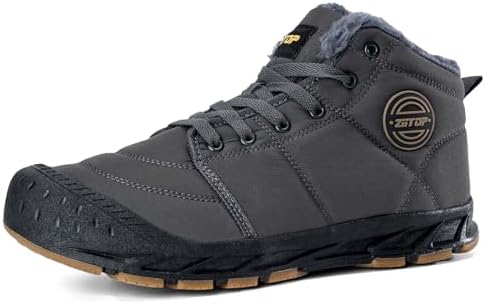 Mens Snow Boots, Mens Winter Boots, Mens Winter Trekking Snow Boots, Winter Boots for Men Waterproof Fur Lined Warm Winter Boots Men Lace up Snow Ankle Shoes Outdoor Anti-Slip Lightweight Hiking Boot
