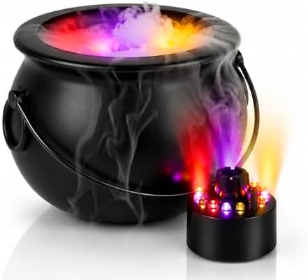 PMU 2pc Cauldron set, 8in Black Cauldron w/Mist Maker & Multicolor Fogger