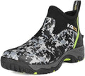 Kalkal Men's Rubber Boots, Waterproof Ankle Rain Boots, Insulated Working Booties with Comfortable Sports Sole, Outdoor Mud Boots for Yard Chore