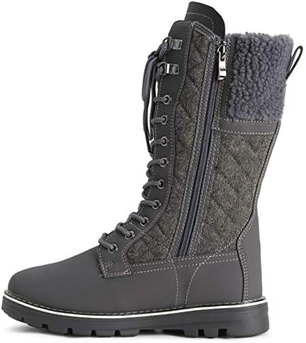 POLAR Womens Faux Fur Warm Thermal Waterproof Outdoor Walking Snow Winter Rubber Sole Calf Boots