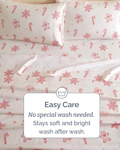 Christmas Sheet Set, Holiday Sweets, Holiday Xmas Bedding Set - Split King