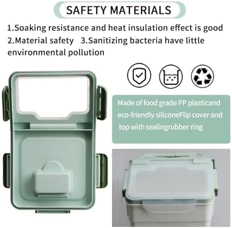 4 Pack Grain Food Storage Container, 20LB Airtight Rice Bin Storage Bucket with Spoon and Measuring Cup, Large Flour Dispenser Container Set 80LB Total Capacity, Green