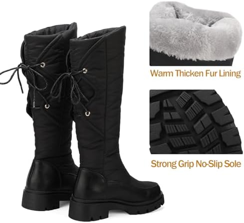 Women's Snow Boots Knee High Warm Winter Shoes