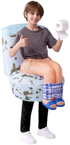 Spooktacular Creations Kids Halloween Inflatable Costumes, Sitting on a Toilet Inflatable Suit, Funny Toilet Blow Up costume