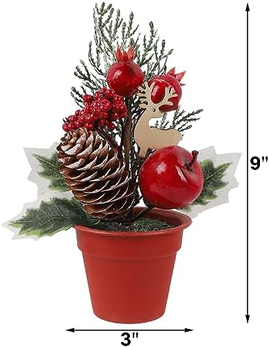 winemana Mini Christmas Tabletop Trees Centerpieces Decorations for Office