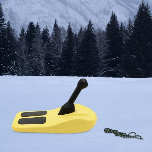 Snow Sled HDPE, 21"x12.2", 165 lbs Capacity, Yellow, Modern, Kids