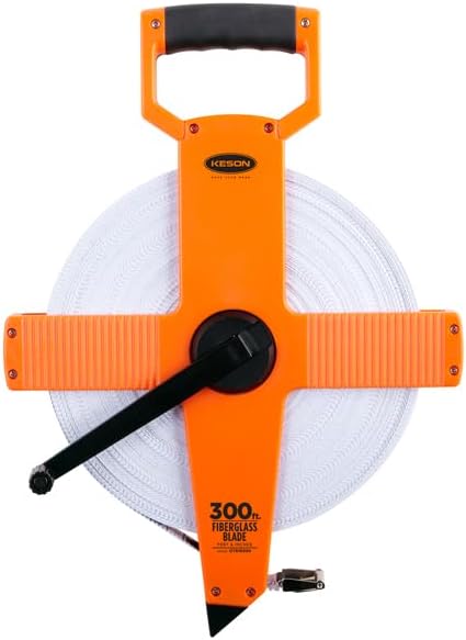 Keson OTR18300 Open Reel Fiberglass Tape Measure Reel (Graduations: ft., in. 1/8), 300-Foot