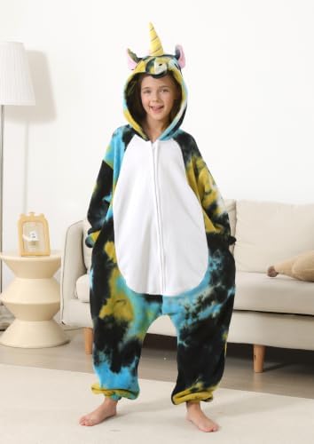 Animal Onesie Pajamas for Kids, Soft Flannel Halloween Cosplay Costume for Boys Girls