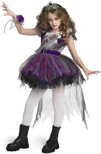 Spooktacular Creations Zombie Prom Queen Costume for Girls, Halloween Costumes for Kids, Zombie Princess Outfit for Girls