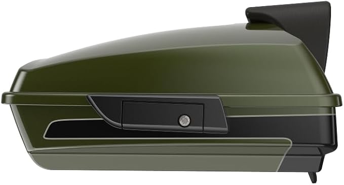 Advanblack Road Glide Olive Steel Metallic/Vivid Black Razor Tour Trunk Pack Backrest Pad for '97-'26 Harley Touring Road King Street Glide Electra Glide CVO models
