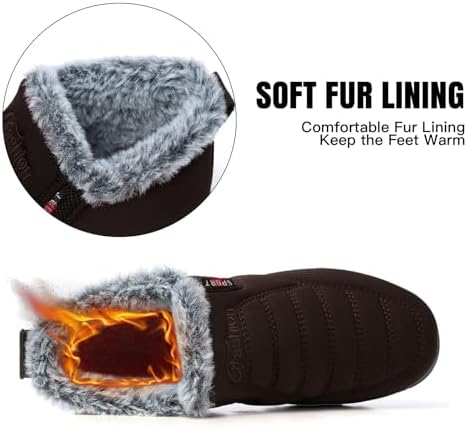 SHIBEVER Snow Boots For Women Warm: Winter Comfortable Non Slip Ankle Boot