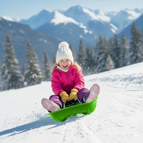 2-Person Sled for| 35" All-Season Toboggan | Reinforced Structure | High Weight Capacity | for Snow, Beach & Park