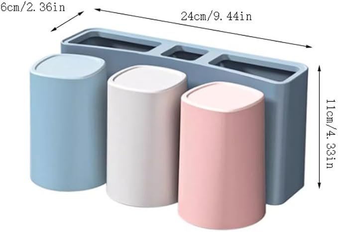 Toothbrush Rack Hanging Toothbrush Holder Blue Razor Storage Rack Bathroom Toothpaste Holder Without Drilling and Easy to Install Bathroom Toothbrush Holder(L24cm)