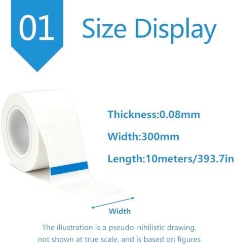 PTFE Tape Thin Film Adhesive Teflon Fabric White Tape 30cm