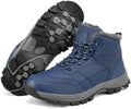 Mens Winter Snow Boots with Warm Fur Lined Non Slip Comfort Hiking Booties