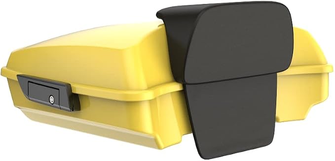 Advanblack Road Glide Tour Trunk Pack Industrial Yellow Razor Tour Trunk Pack Backrest Pad for '97-'25 Harley Touring Road King Street Glide Electra Glide CVO models