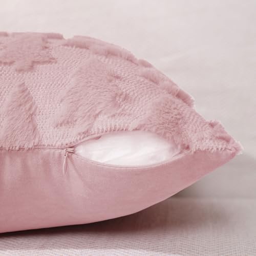 DFXSZ Christmas Tree Pillow Covers 18x18 Set of 2 Christmas Decor Pink Star