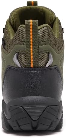 SHULOOK Men's Waterproof Hiking Boots Non-Slip Lightweight Mid Top Ankle Boot Breathable Hiker Trekking Shoes