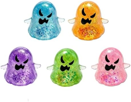 5 Pack Halloween Spooky Super Soft Stress Balls | Squishy Sensory Squeeze Toy Relief Fidget Gift for Women Men Horror Holiday & Birthday Gift Party Favor(#1)