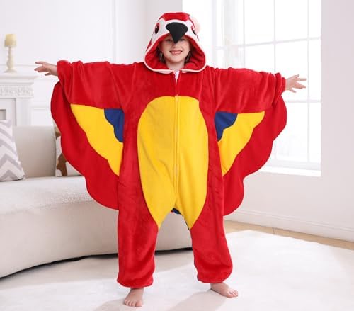 Animal Onesie Pajamas for Kids, Soft Flannel Halloween Cosplay Costume for Boys Girls