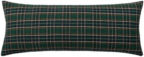 MIULEE Christmas Plaid Pillow Cover Scottish Tartan 14x36 Green