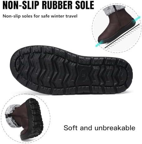 TEMOFON Women Snow Boots Waterproof: Fur Lined Warm Winter Ankle Booties