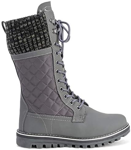 POLAR Womens Faux Fur Warm Thermal Waterproof Outdoor Walking Snow Winter Rubber Sole Calf Boots