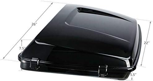 TCMT 5.5" Razor Motorcycle Trunk W/Black Latch Fit For Harley 2014-2025 Touring CVO Road King Road Glide Street Glide Electra Glide Pack