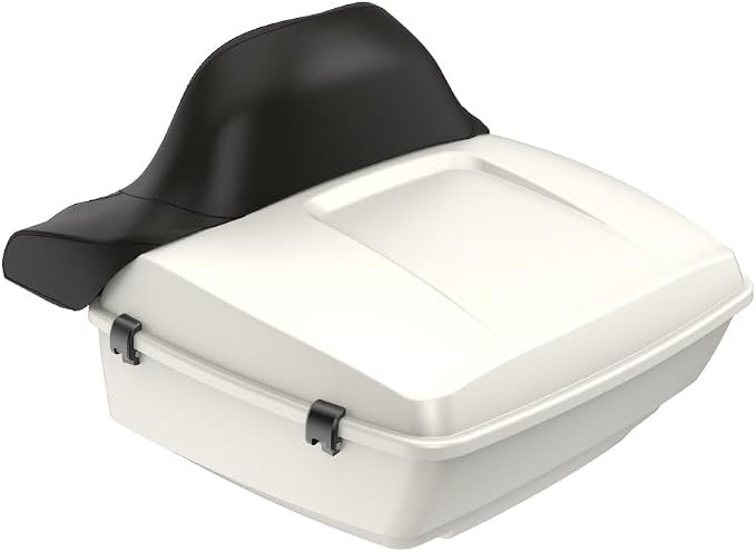 Advanblack Road Glide Tour Trunk Pack Bonneville Salt Denim King Tour Trunk Pack Luggage +Wrap-Around Backrest Pad for '97-'25 Harley Touring Road King Street Glide Electra Glide CVO models