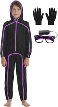 Vanderdyken Stick Figure Costume Kids Light up Stickman Costume Glow in the Dark Halloween Outfit for Boys and Girls