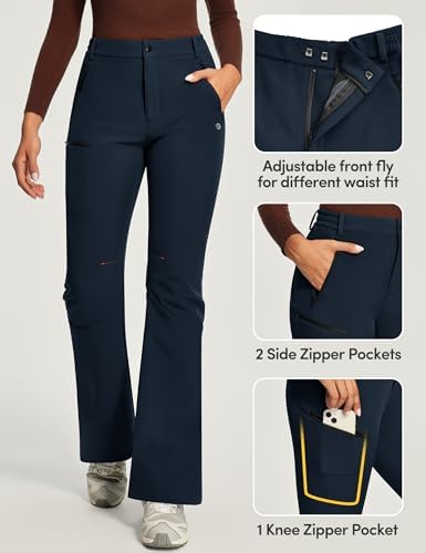 IUGA Snow Ski Pants Womens Waterproof Softshell Fleece Insulated Outdoor