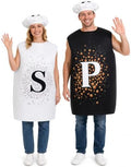 4 Pcs Salt and Pepper Couples Costume, Adult Halloween Condiment Cosplay