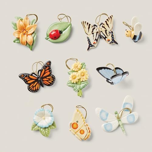 Lenox Butterfly Meadow 10-Piece Mini Hanging Ornament Set