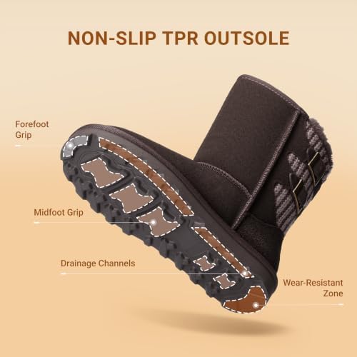 DREAM PAIRS Women's Mid Calf Winter Snow Boots