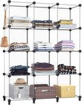 Closet Organizers and Storage, 12 Cube Storage Organizer, Transparent