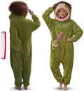 Halloween Adult Big Mouth Monster Onesie, Goofy Coral Fleece Couple Pajamas