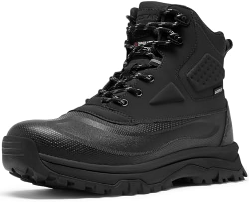 Coostar Mens Winter Boots Insulated Waterproof Snow Boot