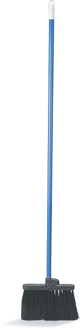 Carlisle FoodService Products CFS 3686403 Duo-Sweep Plastic Coated Metal Handle Wide Warehouse Broom, Synthetic Bristles, 5" Trim x 11" Width Bristle, 48" Overall Length, Black,(pack of 1)