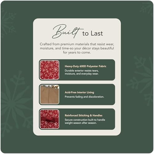 Covermates Rolling Adjustable Ornament Storage Bag, 19.25"W x 13"D x 12.5"H
