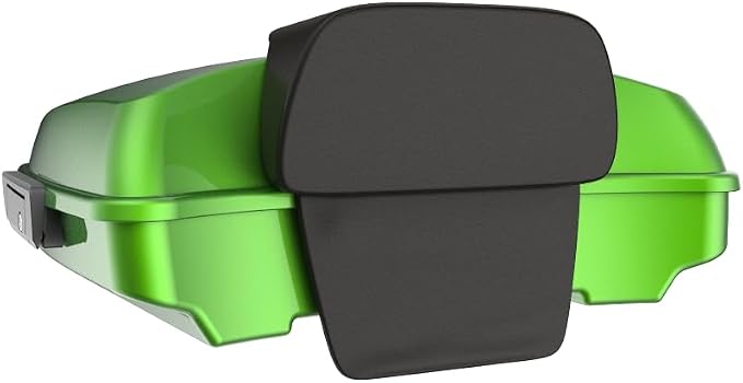 Advanblack Road Glide Tour Trunk Pack Radioactive Green Razor Tour Trunk Pack Backrest Pad for '97-'25 Harley Touring Road King Street Glide Electra Glide CVO models