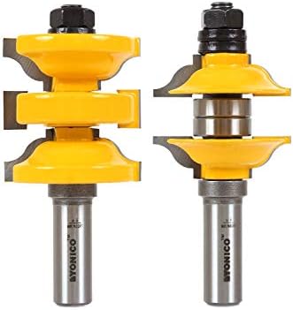 YONICO Router Bits Set Rail and Stile 2 Bit Entry Door Ogee 1/2-Inch Shank 12265