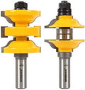 YONICO Router Bits Set Rail and Stile 2 Bit Entry Door Ogee 1/2-Inch Shank 12265