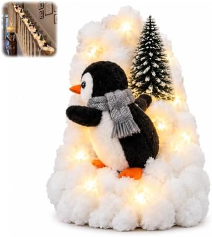 Penguin Christmas Stair Snow Decor, Winter Home Decoration