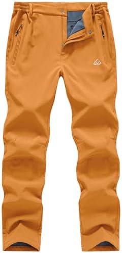 Gopune Men's Fleece Lined Snow Ski Pants Winter Waterproof Hiking Pants