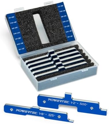 POWERTEC Router Setup Blocks & Table Saw Gauge 7PC Set, 71579
