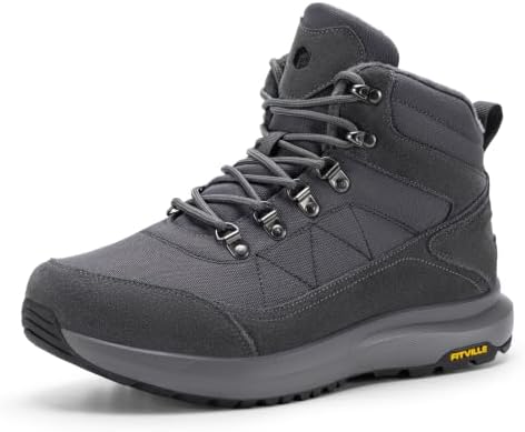 FitVille Extra Wide Winter Boots for Men, Water Repellent Snow Boots