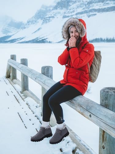 SHIBEVER Snow Boots For Women Warm: Winter Comfortable Non Slip Ankle Boot