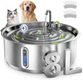 Invengo 8L/270oz Quiet Stainless Steel Dog Water Fountain, 2 Filters