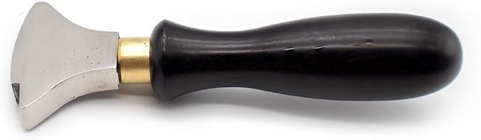 iDili Shoemaker's Edge Iron, Professional Sole Heel Burnishing Tool with Hardwood Handle for Hot Wax Polishing, Glazing & Sealing Leather Edges, Cobbler Repair Tool